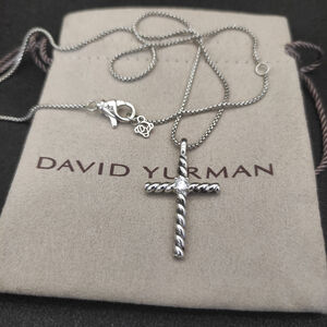 David Yurman x Diamond Cross Necklace